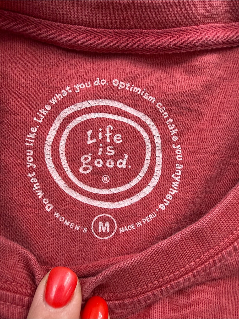Life Is Good Tan/Burgundy/blue Graphic Long  Tee - Picture 8 of 15